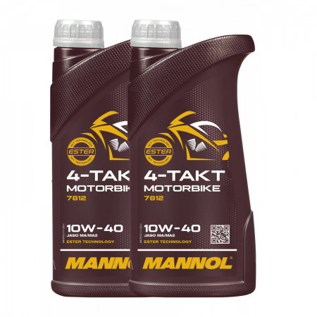 Consumabile Moto - Pachet 2 litri Ulei MANNOL 4-Takt Motorbike 10W40 Sintetic cu Ester (Moto Sport & Off-Road)