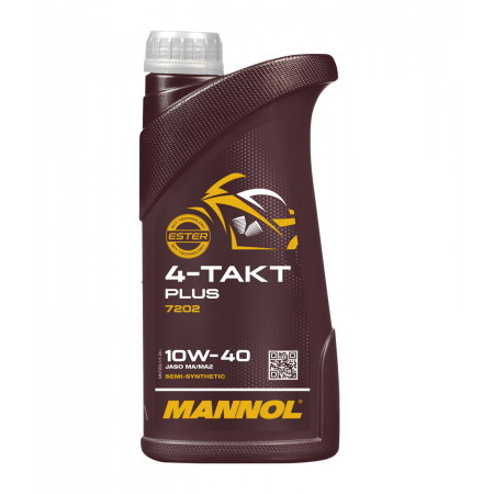 Branduri - Ulei Motor MANNOL 4-Takt Plus 10W40 - 1 Litru, Sintetic cu Ester (Moto 4T, Ambreiaj Umed)