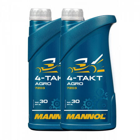 Consumabile Moto - Pachet 2 litri Ulei Motor drujba MANNOL 4-Takt Agro SAE 30 Mineral (Utilaje Grădină, Anti-depuneri)