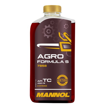 Consumabile Moto - Ulei MANNOL Agro Formula S - 1 Litru, Sintetic 2-Takt (Utilizare Intensivă, Fără Fum)