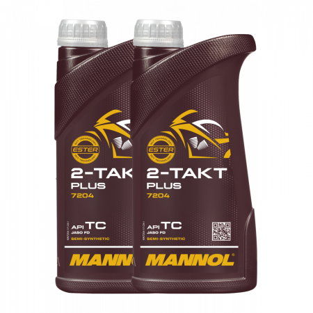 Consumabile Moto - Pachet 2 litri Ulei Motor MANNOL 2-Takt Plus Sintetic (Motoare 2T High-Performance, JASO FD)