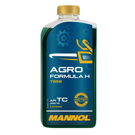 Consumabile Moto - Ulei Motor drujba MANNOL Agro Formula H - 1 Litru, Sintetic 2-Takt (Husqvarna, Anti-depuneri)