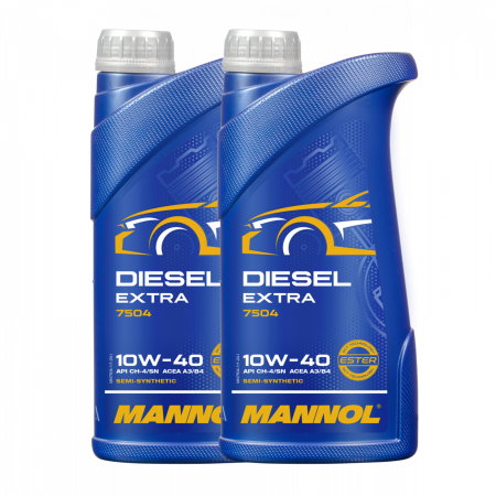 Branduri - Pachet 2 litri Ulei Motor MANNOL Diesel Extra 10W40 - Hidrosintetic, cu Ester (Motoare Turbo/Diesel)