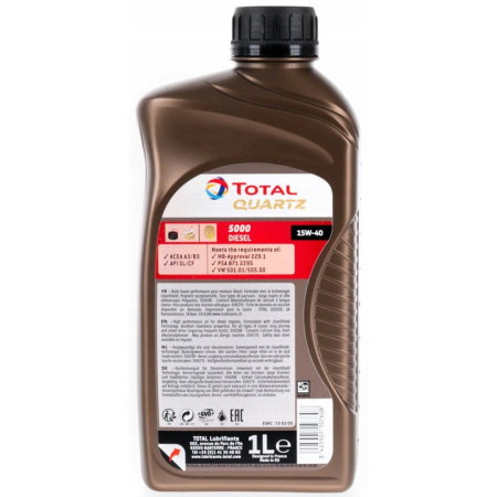 Ulei motor turisme (Ulei) - Ulei motor Total Quartz Diesel 5000 15W40 1L