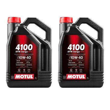 Branduri - Pachet 8 litri ulei Motul 4100 SYN-NER S 10W40– Protecție superioară și performanță constantă pentru motoare pe benzină și diesel
