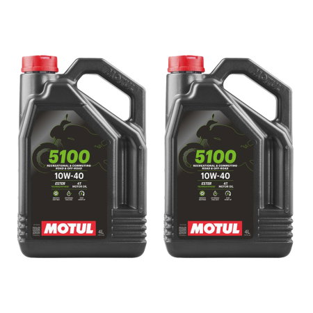 Branduri - Pachet 8 litri ulei Motul 5100 10W40 – Protecție fiabilă și performanță constantă pentru motociclete 4T