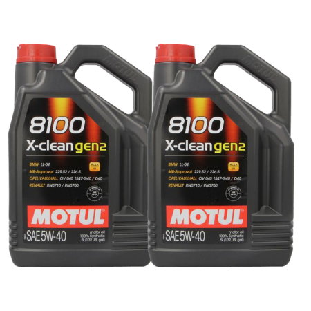 Branduri - Pachet 10 litri ulei Motul 8100 X-Clean GEN2 5W40  – Protecție premium și performanță pentru motoare moderne