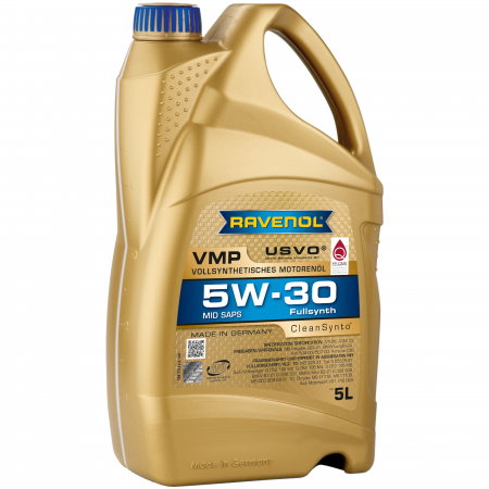 Branduri - Ulei Motor Full Sintetic RAVENOL VMP 5W-30 USVO, Baza PAO, ACEA C3, Aprobare VW 504.00 / 507.00, BMW Longlife-04, Porsche C30, MB 229.51, 5 litri
