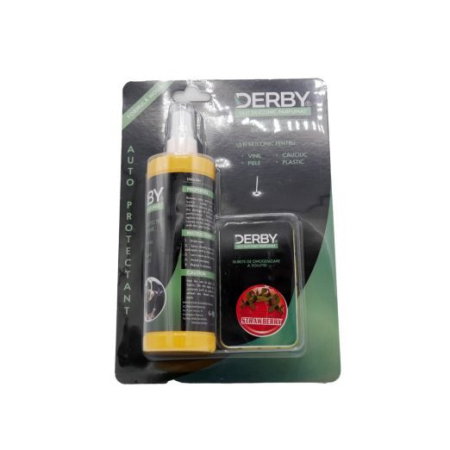 intretinere bord (Cosmetice si intretinere auto) - Ulei siliconic parfumat capsuni 300ml + burete DERBY