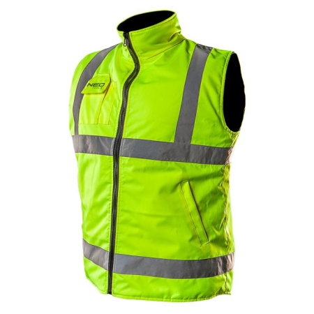 Jacheta reflectorizanta (Echipamente de protectie) - Vesta lucru,impermeabila, doua fete, una reflectorizanta, galben,marime M