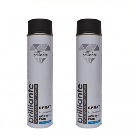 Branduri - Pahet 2 x Vopsea Spray Acrilică Brilliante Negru Mat RAL 9005 600 ml