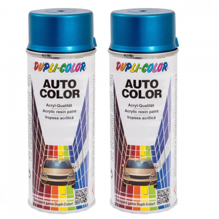 Branduri - Pachet 2 x Vopsea spray auto Dacia albastru electric metalizată Dupli Color 350 ml