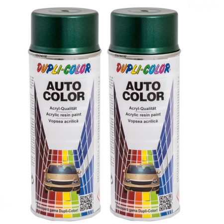 Branduri - Pachet 2 x Vopsea spray auto Dacia verde malachit metalizată Dupli-Color 350 ml