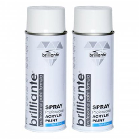 Reparatii si Echipamente Auto - Pachet 2 x Vopsea Spray Brilliante Alb Gri RAL 9002 400 ml