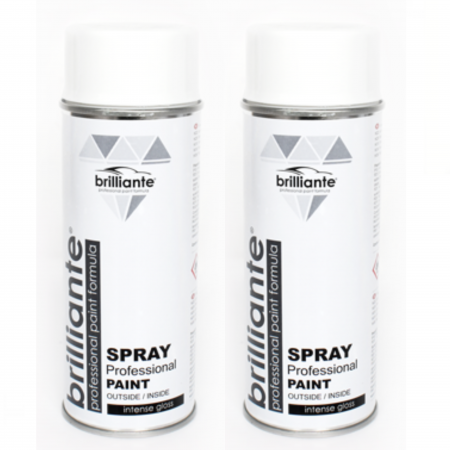 Branduri - Pachet 2 x Vopsea Spray Brilliante Alb Pur Lucios RAL 9010 400 ml