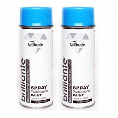 Reparatii si Echipamente Auto - Pachet 2 x Vopsea Spray Brilliante albastru deschis RAL 5012 400 ml