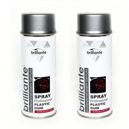 Branduri - Pachet 2 x Vopsea Spray Brilliante Cauciucată (Argintiu) 400 ml