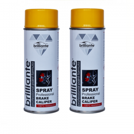 Vopsea Auto - Pachet 2 x Vopsea Spray Brilliante Galben pentru Etriere Frâne RAL 1023 400 ml
