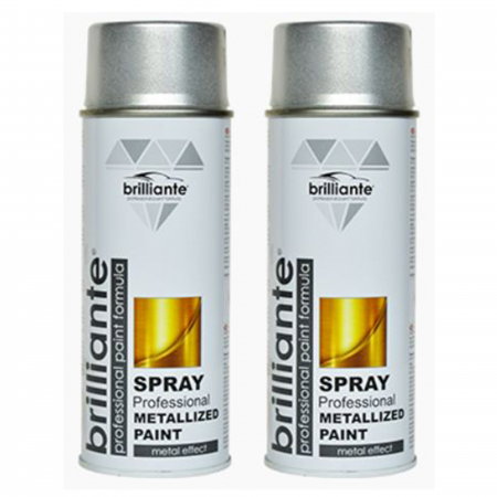 Branduri - Pachet 2 x vopsea spray Brilliante gri metalizat 400 ml