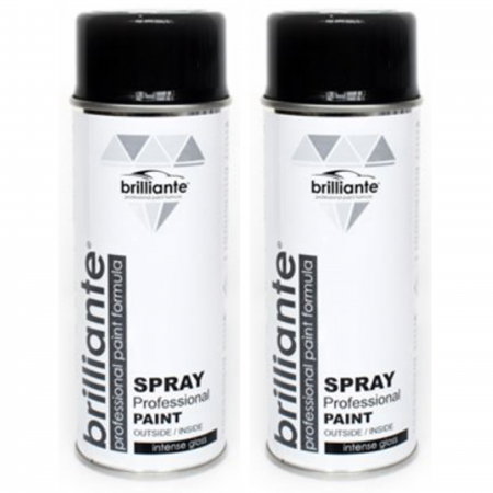 Branduri - Pachet 2 x Vopsea Spray Brilliante Negru Trafic Lucios RAL 9017 400 ml