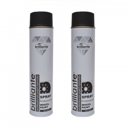 Vopsea Auto - Pachet 2 x Vopsea Spray Brilliante pentru Jante Negru Mat 600 ml
