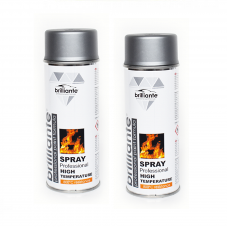 Branduri - Pachet 2 x Vopsea Spray Brilliante Temperaturi Inalte Argintiu 400 ml