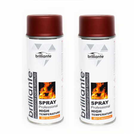 Branduri - Pachet 2 x Vopsea Spray Brilliante Temperaturi Inalte Rosu 400 ml