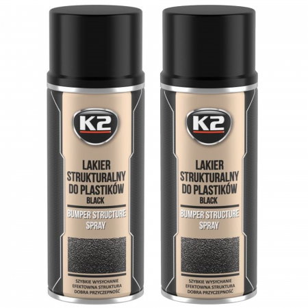 Vopsea Auto - Pachet 2 Vopsea Texturata K2 pentru plastic bara protectie 400 ml