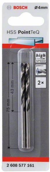 Burghiu spiral HSS PointTeQ de 4,0 mm