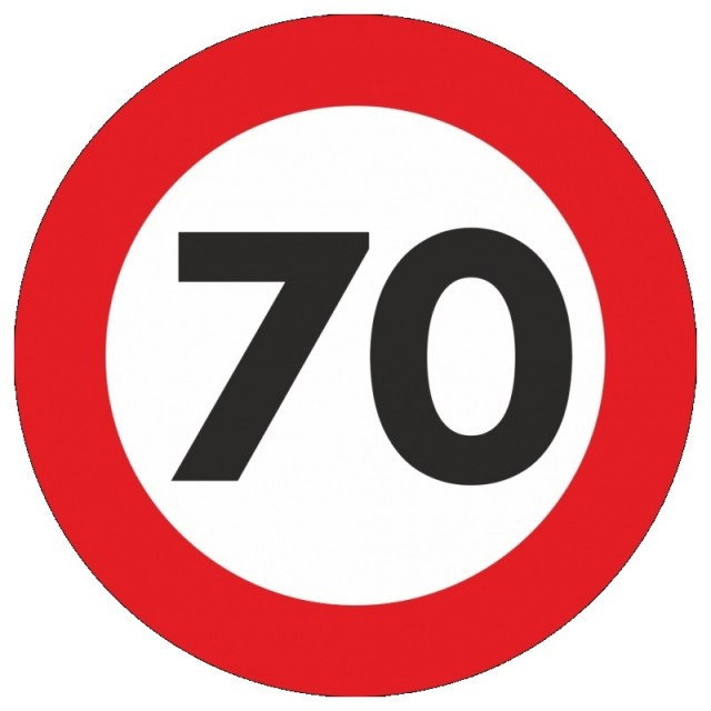 Indicator limitare viteza autocolant 70 km ora o12