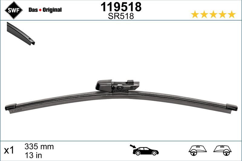 Lamela stergator spate SWF Wiper FB REAR LHD RHD 335 mm