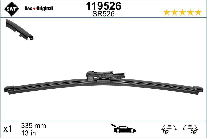 Lamela stergator spate SWF Wiper FB REAR LHD RHD 335 mm