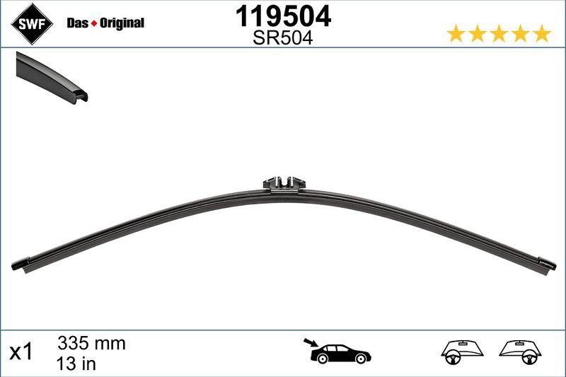 Lamela stergator spate SWF Wiper FB REAR LHD RHD 335 mm