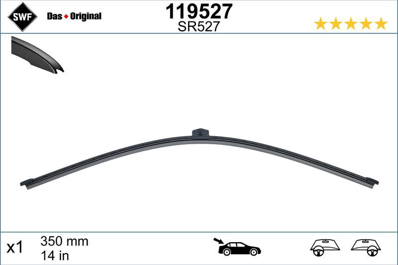 Lamela stergator spate SWF Wiper FB REAR LHD RHD 350 mm