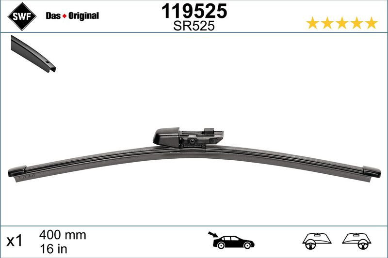 Lamela stergator spate SWF Wiper FB REAR LHD RHD 400 mm