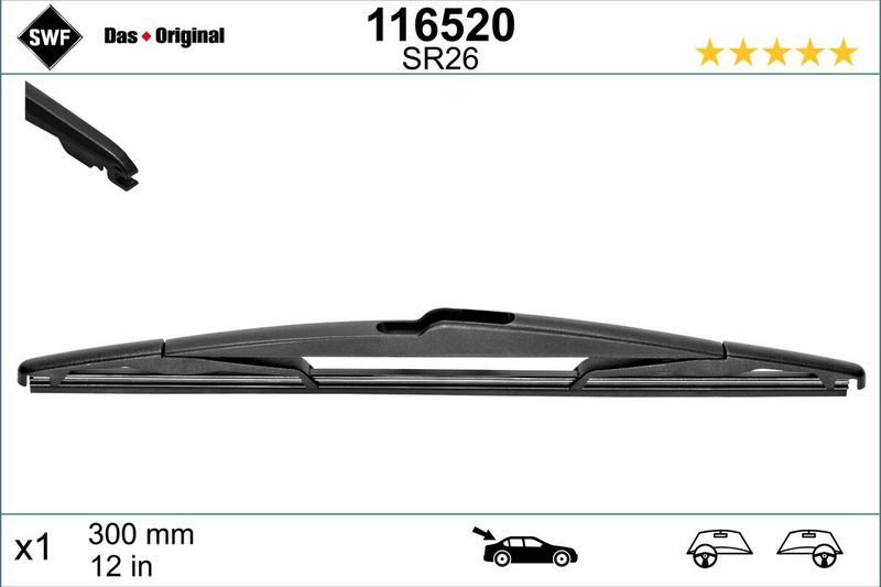 Lamela stergator spate SWF Wiper Rear LHD RHD 300 mm