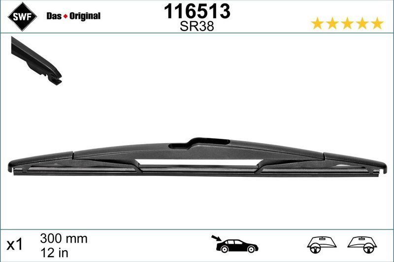 Lamela stergator spate SWF Wiper Rear LHD RHD 300 mm