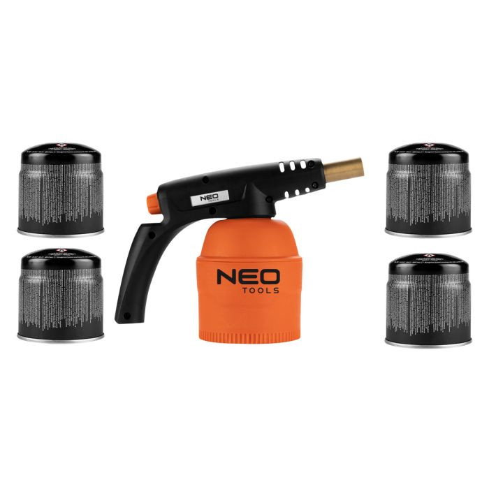 Lampa de sudura cu gaz pe cartuse de 190 g + 4 cartuse de gaz reincarcabile 20-045 NEO