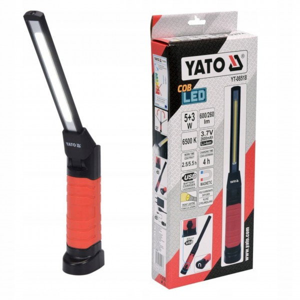 Lanterna Cu Acumulator 5+3W, 600 260lm, USB Yato YT-08518