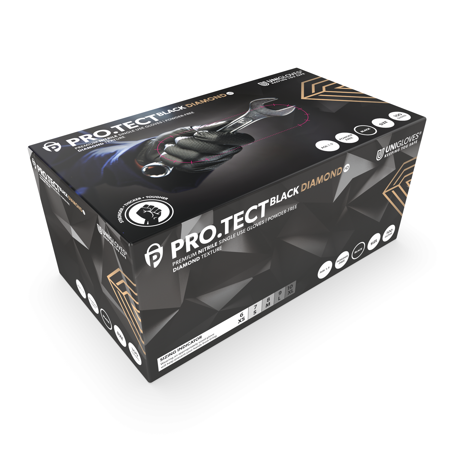 Manusi nitril PROTECT Black Diamond HD M 100 buc