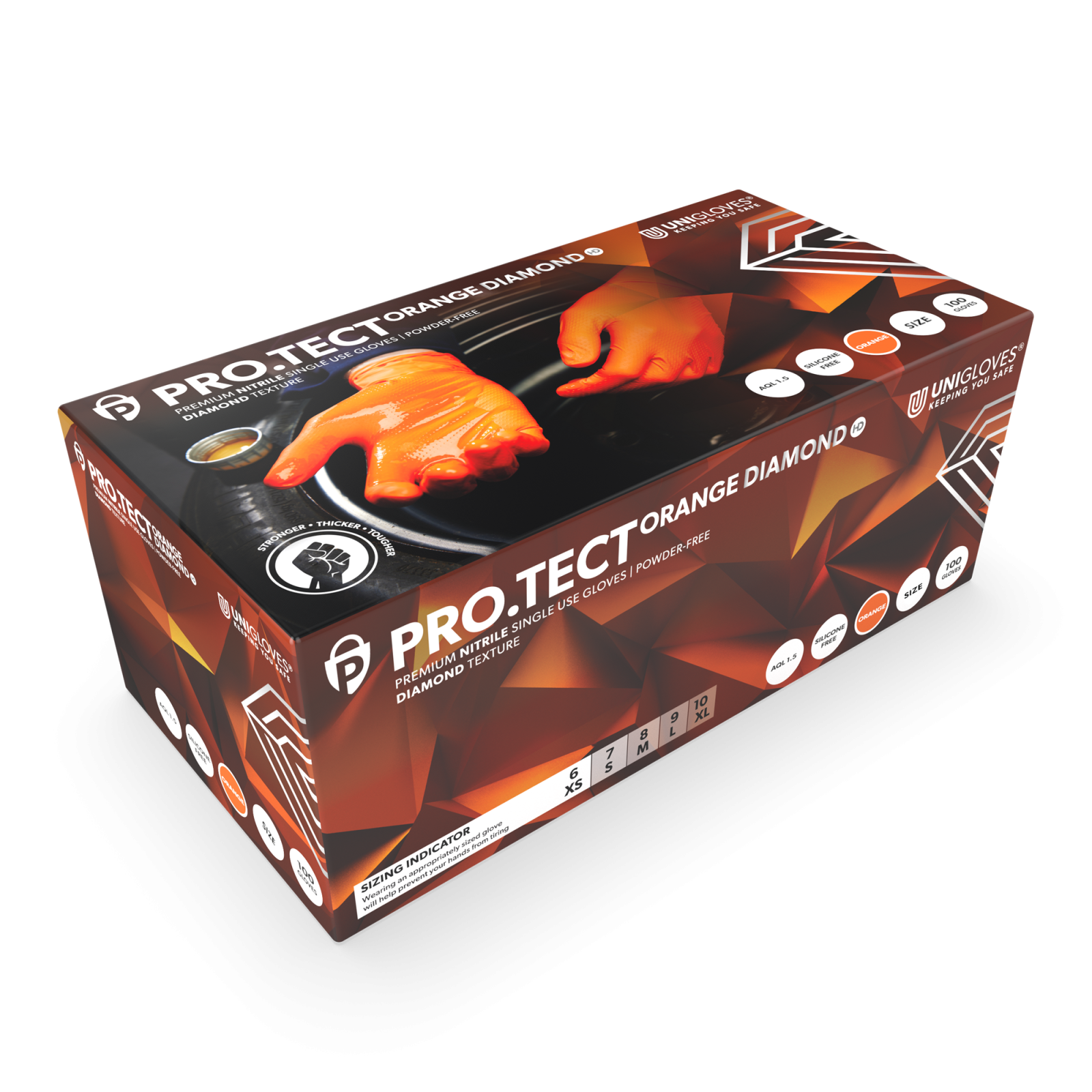 Manusi nitril PROTECT Orange Diamond HD XL 100 buc