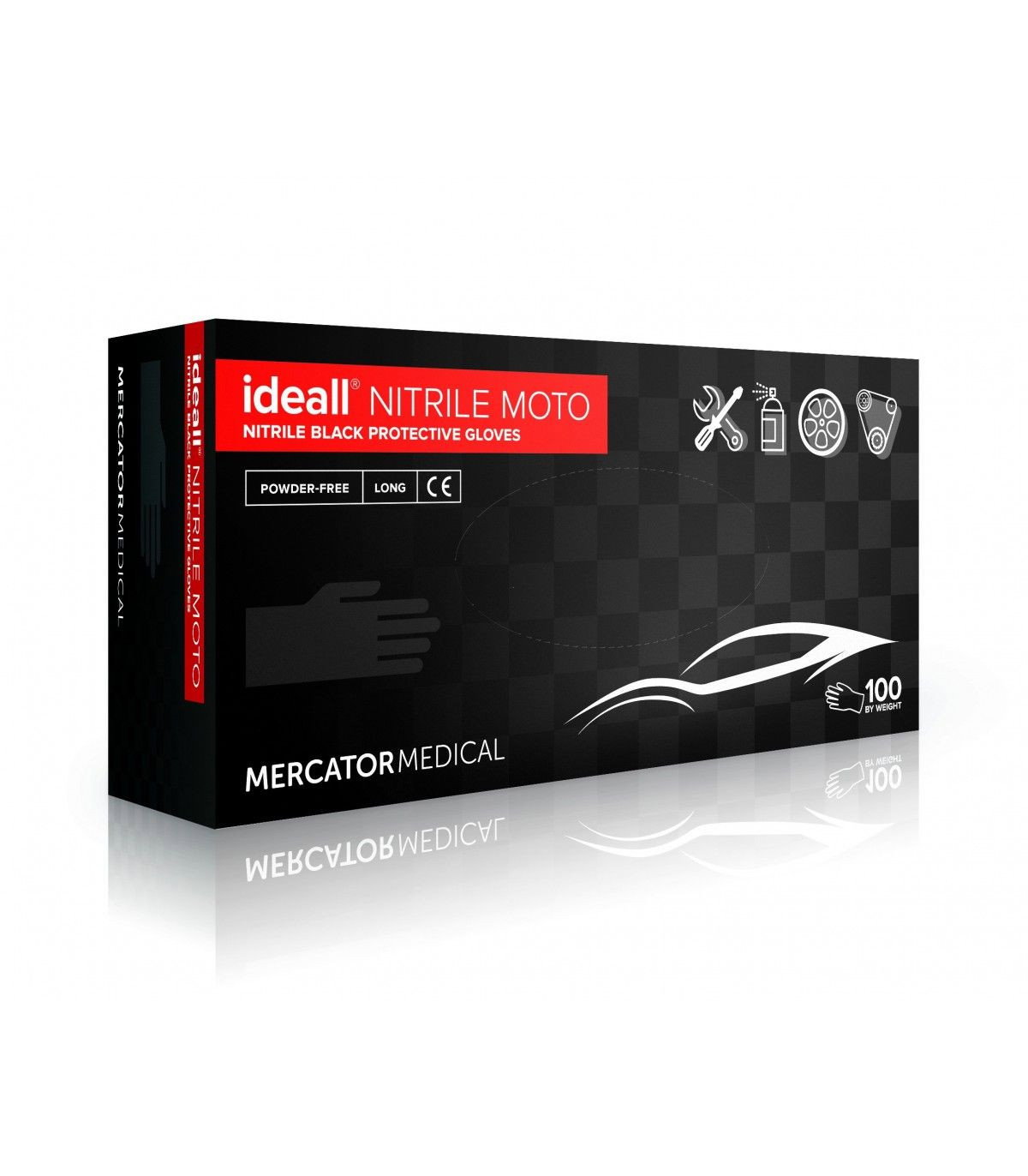 Manusi XXL ideall nitrile Moto nepudrate Negre 290 mm