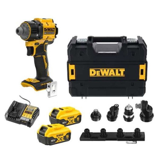 Masina de gaurit si insurubat 18V, cu 4 atasamente, 18 V, 5 Ah, 73 Nm, valiza speciala, accesorii