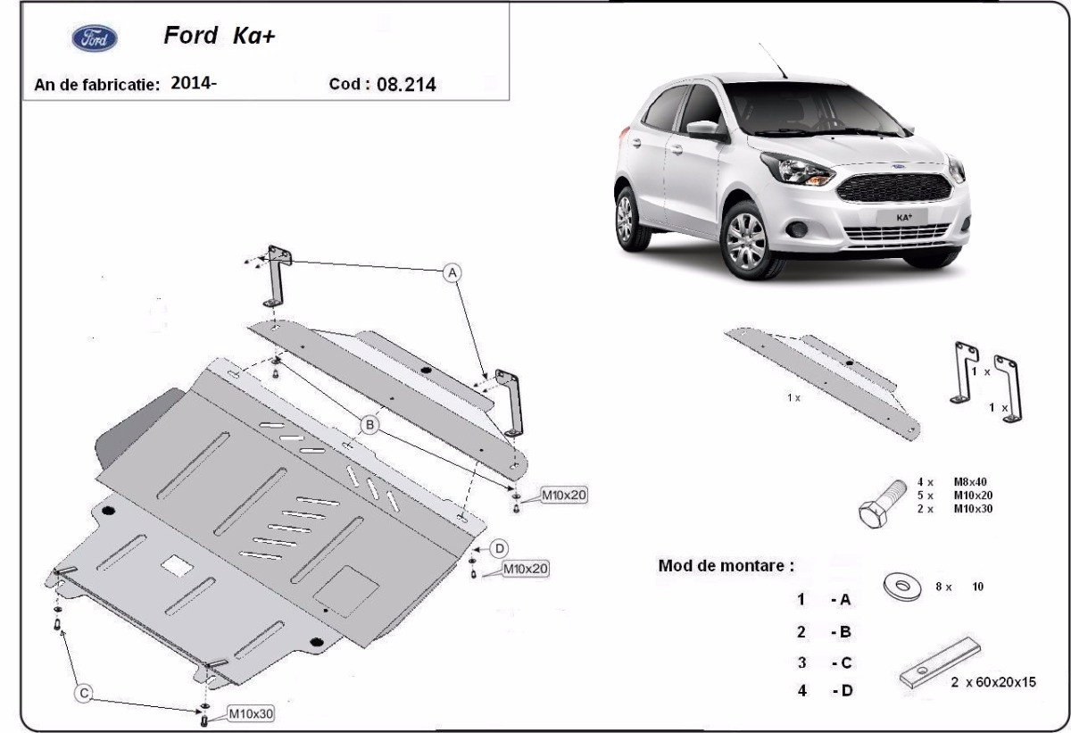 Scut metalic motor, cutie de viteza