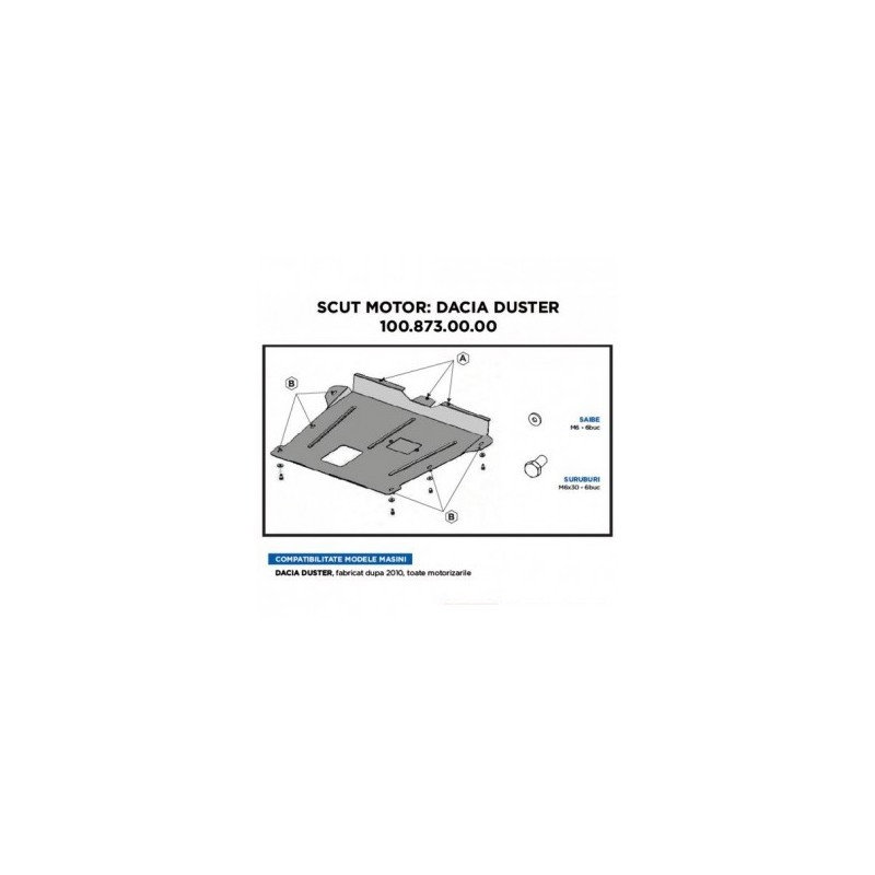 Scut metalic motor, cutie de viteza