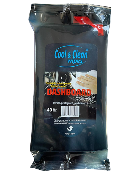 Servetele umede pentru bord CoolandClean Wipes 40 buc