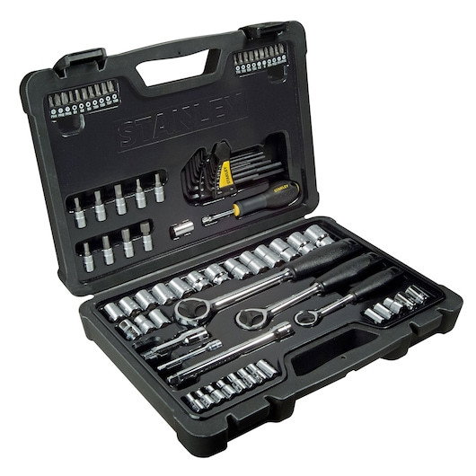 Set de chei tubulare STANLEYr de 1 4 in., 3 8 in. 1 2 in., 80 buc.