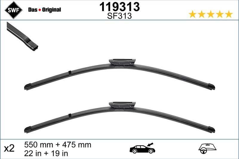Set lamela stergator SWF Wiper FB OE LHD 550 475 mm