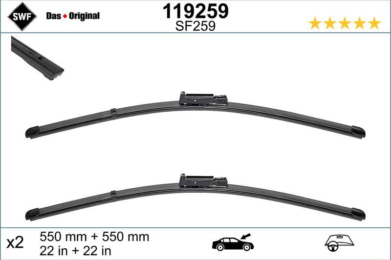 Set lamela stergator SWF Wiper FB OE LHD 550 550 mm