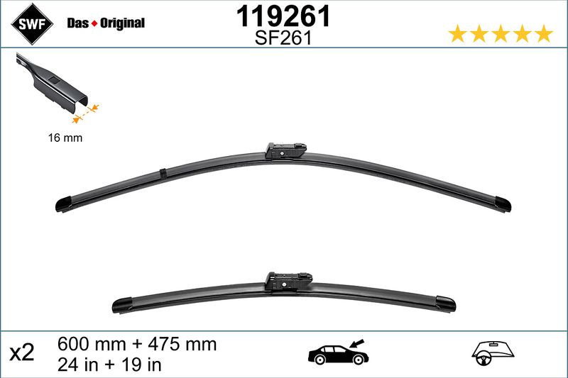 Set lamela stergator SWF Wiper FB OE LHD 600 475 mm